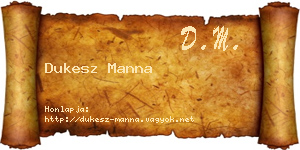 Dukesz Manna névjegykártya